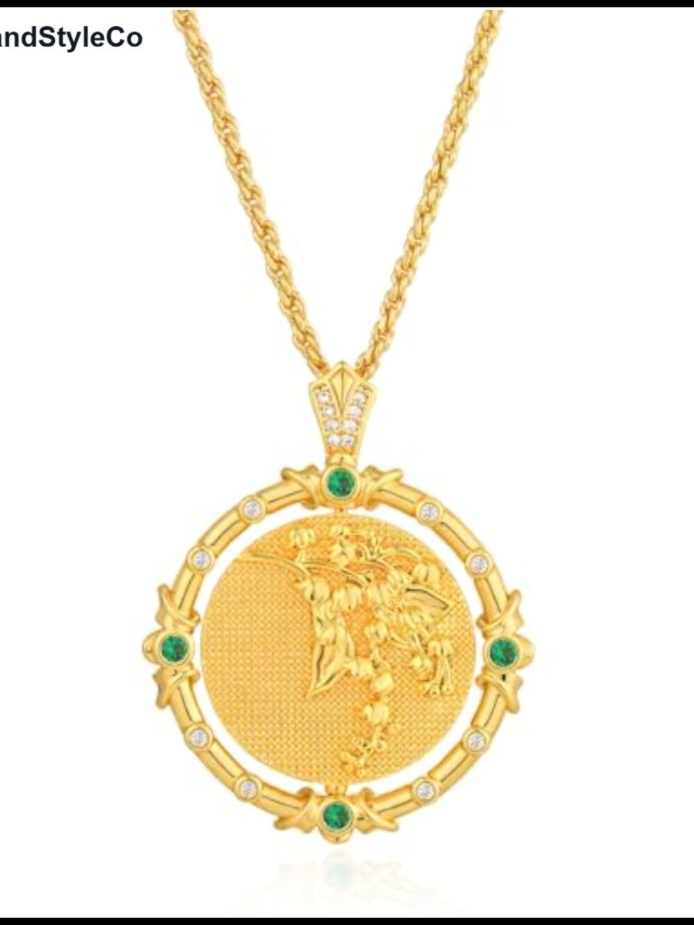 14K Gold Plated Birth Flower Necklace Women Dainty Rotating Coin Pendant Jewelry
